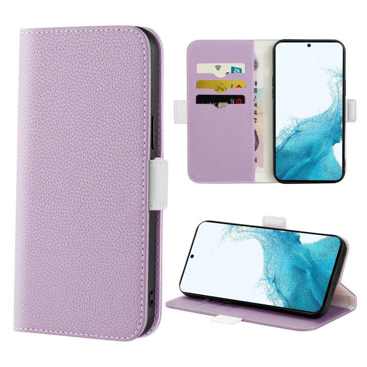 Custodia per telefono in pelle color caramella Litchi Texture, For Samsung Galaxy S22 5G, For Samsung Galaxy S22+ 5G, For Samsung Galaxy S22 Ultra 5G