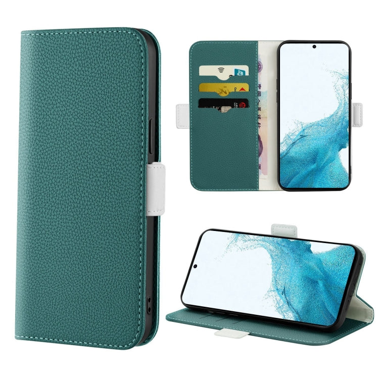 Custodia per telefono in pelle color caramella Litchi Texture, For Samsung Galaxy S22 5G, For Samsung Galaxy S22+ 5G, For Samsung Galaxy S22 Ultra 5G