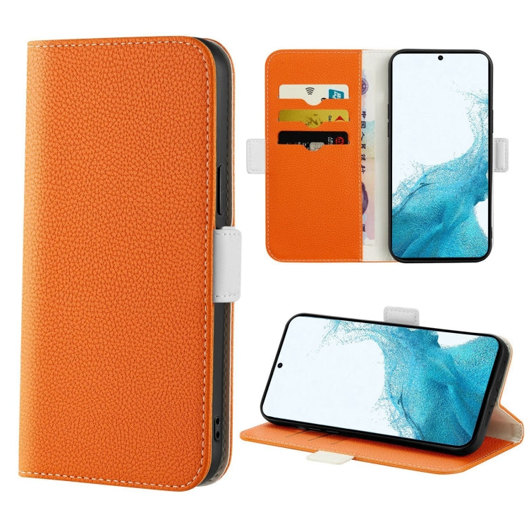 Custodia per telefono in pelle color caramella Litchi Texture, For Samsung Galaxy S22 5G, For Samsung Galaxy S22+ 5G, For Samsung Galaxy S22 Ultra 5G