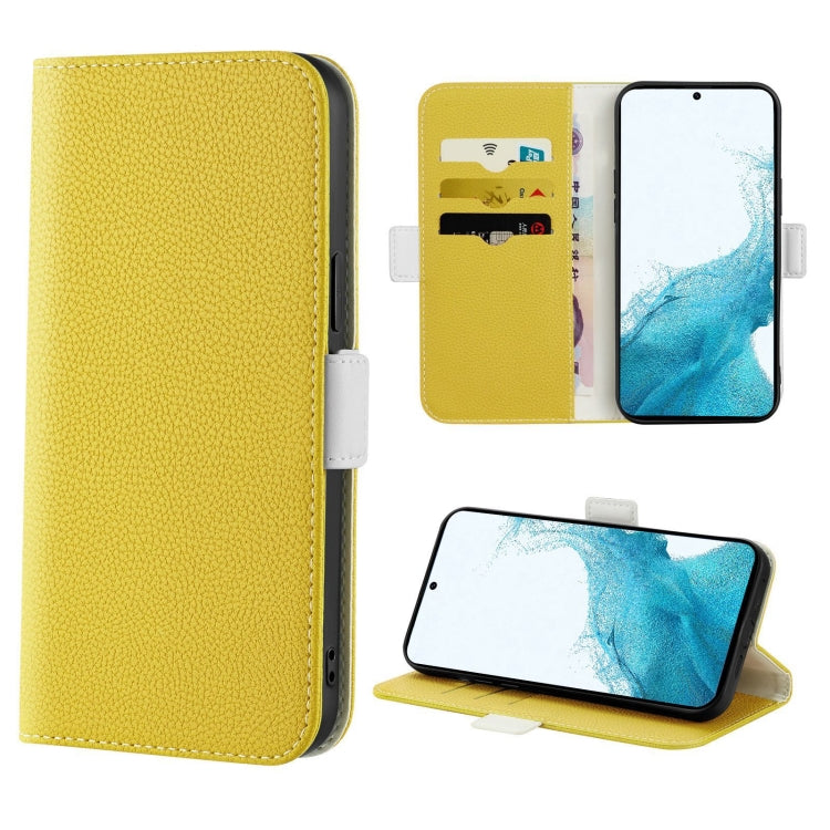 Custodia per telefono in pelle color caramella Litchi Texture, For Samsung Galaxy S22 5G, For Samsung Galaxy S22+ 5G, For Samsung Galaxy S22 Ultra 5G