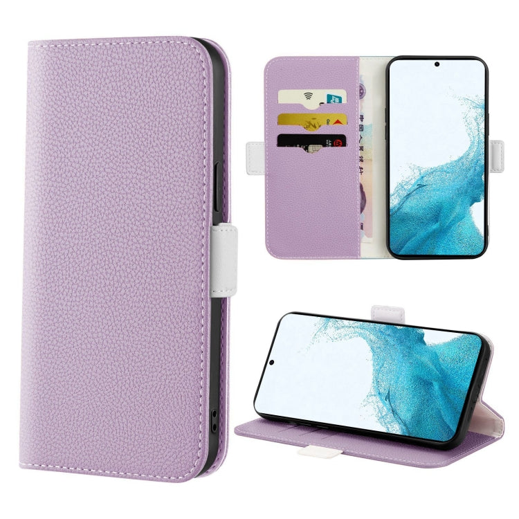 Custodia per telefono in pelle color caramella Litchi Texture, For Samsung Galaxy S22 5G, For Samsung Galaxy S22+ 5G, For Samsung Galaxy S22 Ultra 5G