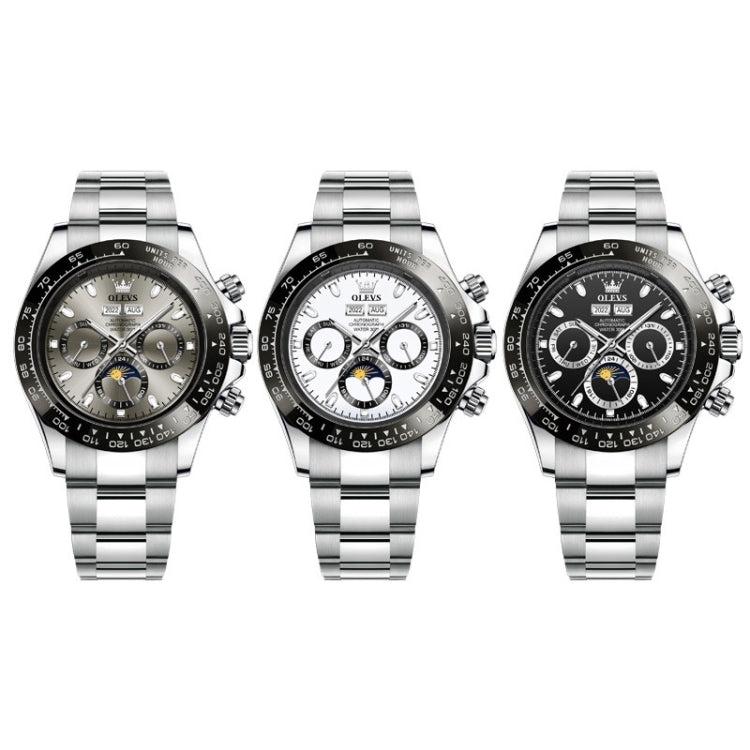 Orologio da uomo con movimento meccanico a quadrante multifunzione OLEVS 6654
