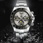 Orologio da uomo con movimento meccanico a quadrante multifunzione OLEVS 6654