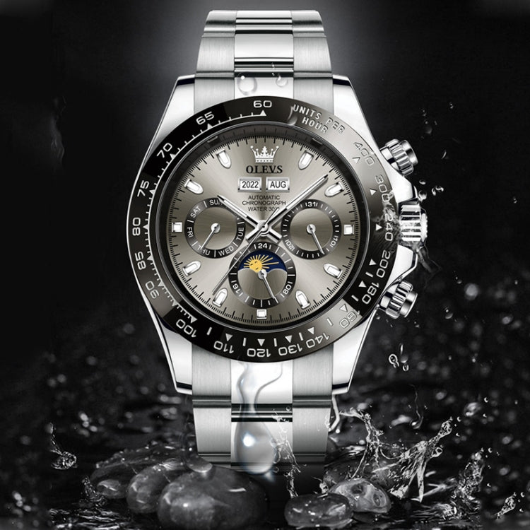 Orologio da uomo con movimento meccanico a quadrante multifunzione OLEVS 6654