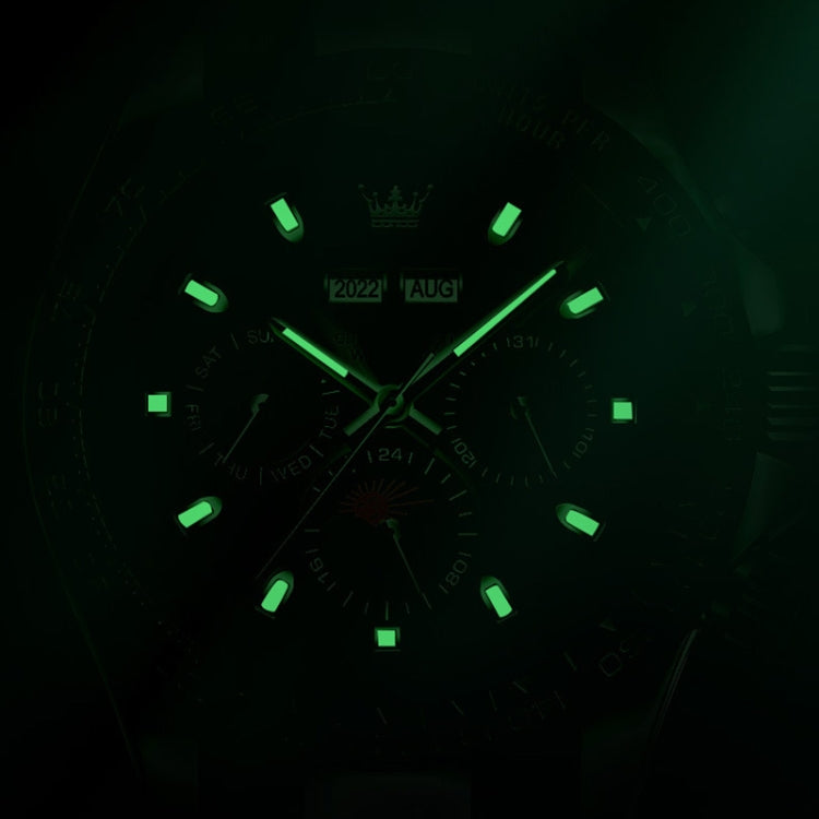 Orologio da uomo con movimento meccanico a quadrante multifunzione OLEVS 6654