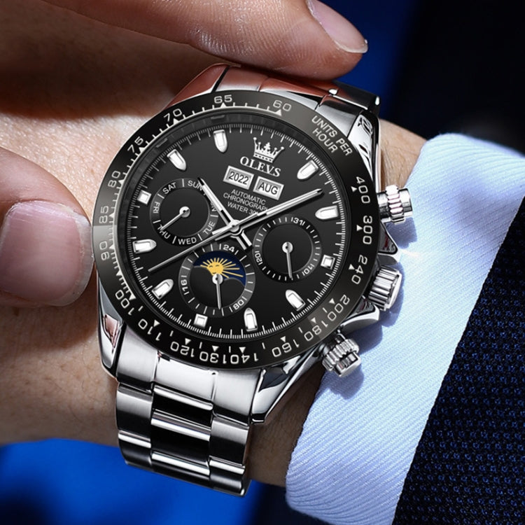 Orologio da uomo con movimento meccanico a quadrante multifunzione OLEVS 6654