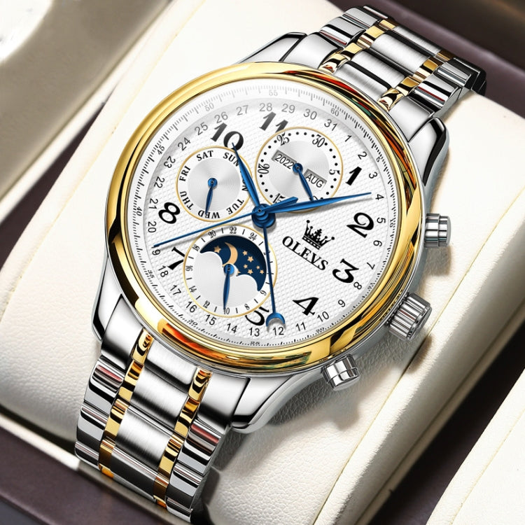 OLEVS 6667 Orologio da uomo meccanico luminoso multifunzione impermeabile