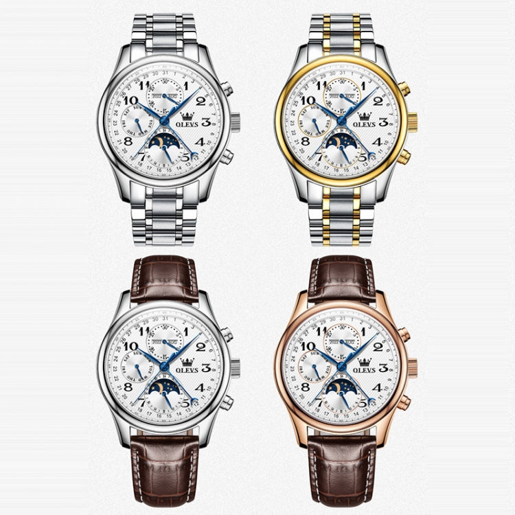 OLEVS 6667 Orologio da uomo meccanico luminoso multifunzione impermeabile
