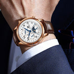 OLEVS 6667 Orologio da uomo meccanico luminoso multifunzione impermeabile