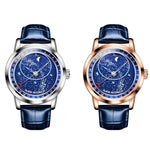 Orologio da uomo meccanico automatico con quadrante stellato luminoso OLEVS 9923
