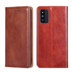 Custodia per telefono in pelle magnetica tinta unita lucida olio, For Samsung Galaxy A22 5G Japan, For Samsung Galaxy F52 5G, For Samsung Galaxy M12 / F12, For Samsung Galaxy M52 5G