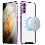Custodia per telefono in metallo satinato, For Samsung Galaxy S21, For Samsung Galaxy S21+, For Samsung Galaxy S21 Ultra, For Samsung Galaxy S22+