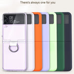 Cassa del telefono dell'anello del PVC del PC, For Samsung Galaxy Z Flip4 5G