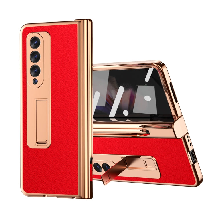 Custodia per telefono galvanizzata con cerniera in pelle texture Litchi con edizione S Pen Fold e pellicola protettiva, For Samsung Galaxy Z Fold3 5G