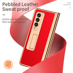 Custodia per telefono galvanizzata con cerniera in pelle texture Litchi con edizione S Pen Fold e pellicola protettiva, For Samsung Galaxy Z Fold3 5G