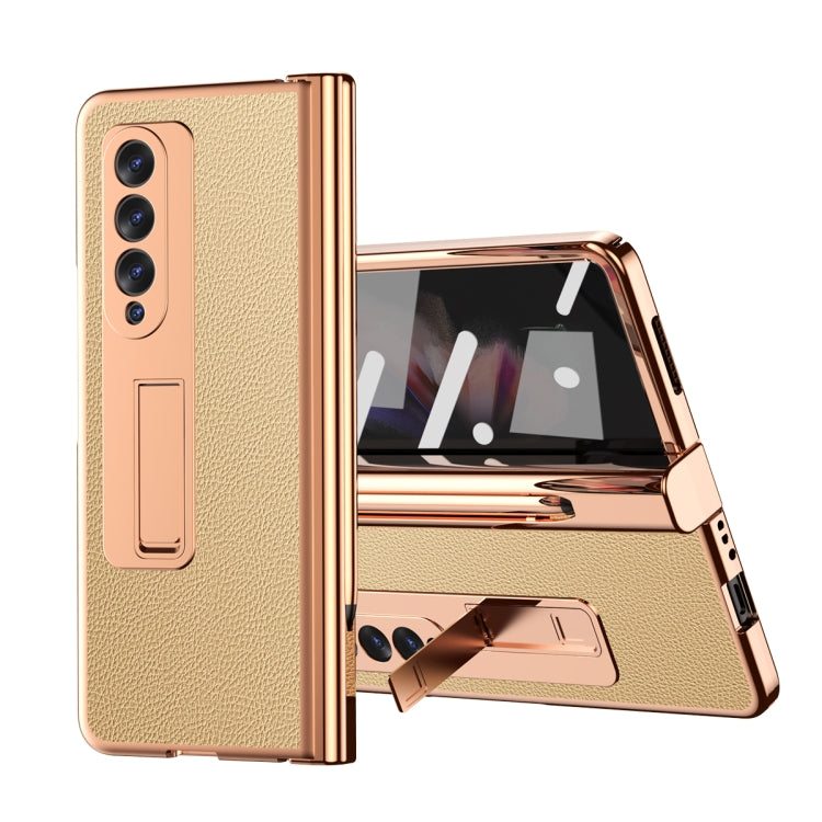 Custodia per telefono galvanizzata con cerniera in pelle texture Litchi con edizione S Pen Fold e pellicola protettiva, For Samsung Galaxy Z Fold3 5G