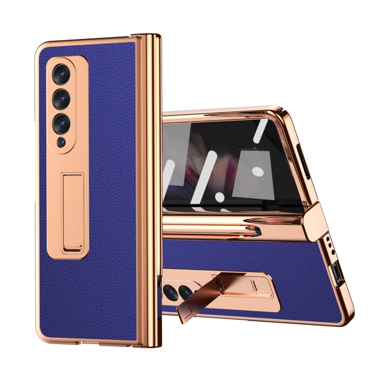 Custodia per telefono galvanizzata con cerniera in pelle texture Litchi con edizione S Pen Fold e pellicola protettiva, For Samsung Galaxy Z Fold3 5G