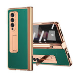 Custodia per telefono galvanizzata con cerniera in pelle texture Litchi con edizione S Pen Fold e pellicola protettiva, For Samsung Galaxy Z Fold3 5G