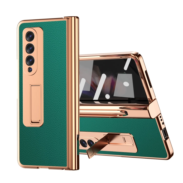 Custodia per telefono galvanizzata con cerniera in pelle texture Litchi con edizione S Pen Fold e pellicola protettiva, For Samsung Galaxy Z Fold3 5G