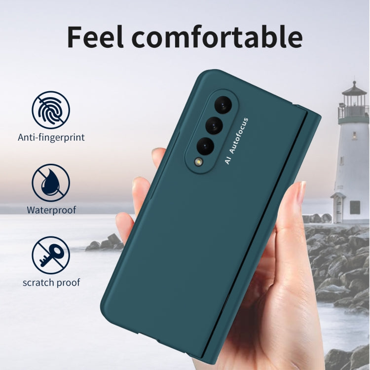 Custodia per telefono con cerniera Macaron con penna stilo pieghevole e pellicola protettiva, For Samsung Galaxy Z Fold3 5G