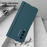 Custodia per telefono con cerniera Macaron con penna stilo pieghevole e pellicola protettiva, For Samsung Galaxy Z Fold3 5G