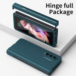 Custodia per telefono con cerniera Macaron con penna stilo pieghevole e pellicola protettiva, For Samsung Galaxy Z Fold3 5G