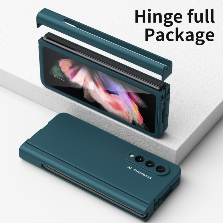 Custodia per telefono con cerniera Macaron con penna stilo pieghevole e pellicola protettiva, For Samsung Galaxy Z Fold3 5G