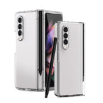 Custodia per telefono con cerniera Macaron con penna stilo pieghevole e pellicola protettiva, For Samsung Galaxy Z Fold3 5G