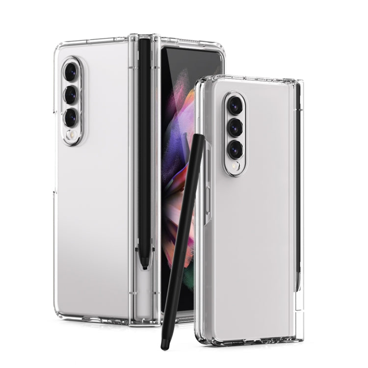 Custodia per telefono con cerniera Macaron con penna stilo pieghevole e pellicola protettiva, For Samsung Galaxy Z Fold3 5G