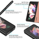 LC.IMEEKE Custodia protettiva completa in pelle liscia resistente agli urti, For Samsung Galaxy Z Flip4 5G, For Samsung Galaxy Z Fold4 5G