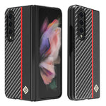 LC.IMEEKE Custodia per telefono in pelle con vibrazione orizzontale in fibra di carbonio, For Samsung Galaxy Z Flip4 5G, For Samsung Galaxy Z Fold4 5G