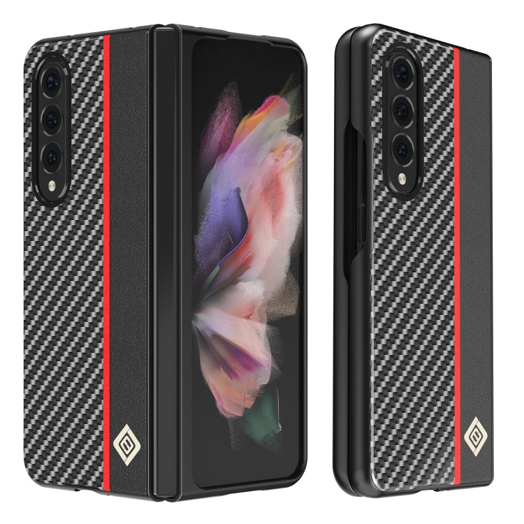 LC.IMEEKE Custodia per telefono in pelle con vibrazione orizzontale in fibra di carbonio, For Samsung Galaxy Z Flip4 5G, For Samsung Galaxy Z Fold4 5G