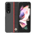 LC.IMEEKE Custodia per telefono in pelle con vibrazione orizzontale in fibra di carbonio, For Samsung Galaxy Z Flip4 5G, For Samsung Galaxy Z Fold4 5G