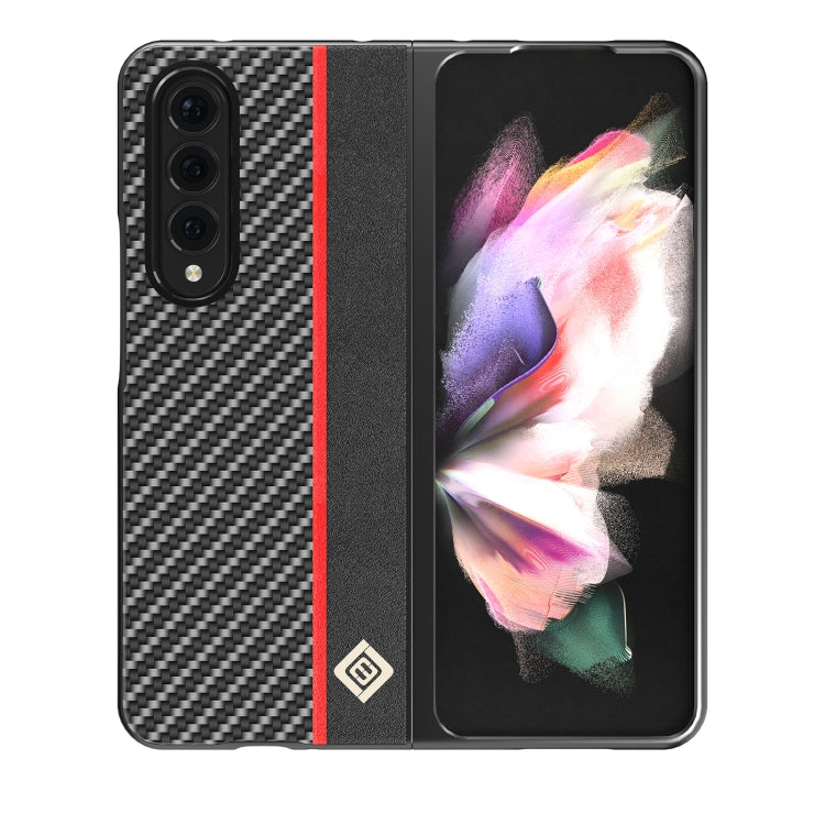 LC.IMEEKE Custodia per telefono in pelle con vibrazione orizzontale in fibra di carbonio, For Samsung Galaxy Z Flip4 5G, For Samsung Galaxy Z Fold4 5G