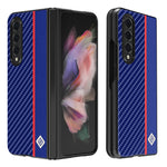 LC.IMEEKE Custodia per telefono in pelle con vibrazione orizzontale in fibra di carbonio, For Samsung Galaxy Z Flip4 5G, For Samsung Galaxy Z Fold4 5G