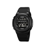 SKMEI 1821 Orologio elettronico con cinturino in silicone con fibbia in acciaio inossidabile
