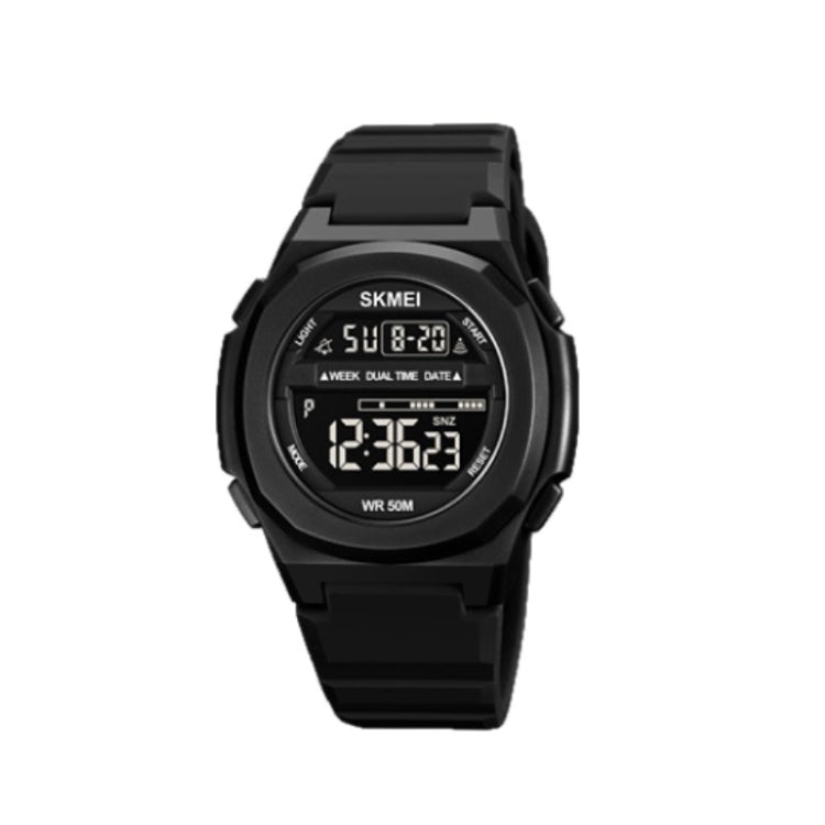 SKMEI 1821 Orologio elettronico con cinturino in silicone con fibbia in acciaio inossidabile
