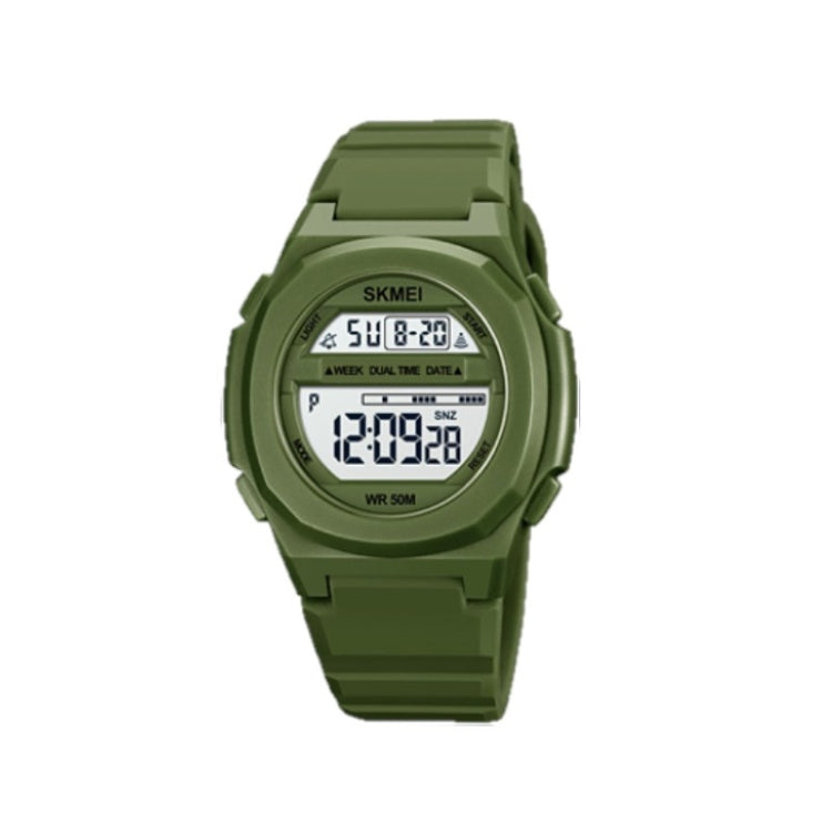 SKMEI 1821 Orologio elettronico con cinturino in silicone con fibbia in acciaio inossidabile