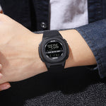 SKMEI 1821 Orologio elettronico con cinturino in silicone con fibbia in acciaio inossidabile