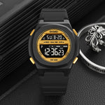 SKMEI 1821 Orologio elettronico con cinturino in silicone con fibbia in acciaio inossidabile