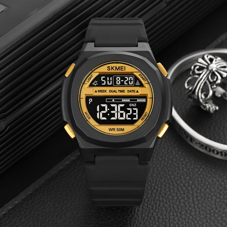 SKMEI 1821 Orologio elettronico con cinturino in silicone con fibbia in acciaio inossidabile