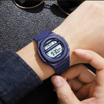 SKMEI 1821 Orologio elettronico con cinturino in silicone con fibbia in acciaio inossidabile