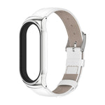 MIJOBS CS Custodia in metallo Cinturino per orologio in pelle bovina con strato superiore in vera pelle, For Xiaomi Mi Band 7 / 7 NFC