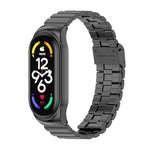MIJOBS CS Cinturino in acciaio inossidabile con fibbia in bambù, For Xiaomi Mi Band 7 / 7 NFC