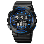 SKMEI 1857 Orologio elettronico impermeabile con cinturino in PU con fibbia in acciaio inossidabile