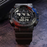SKMEI 1857 Orologio elettronico impermeabile con cinturino in PU con fibbia in acciaio inossidabile