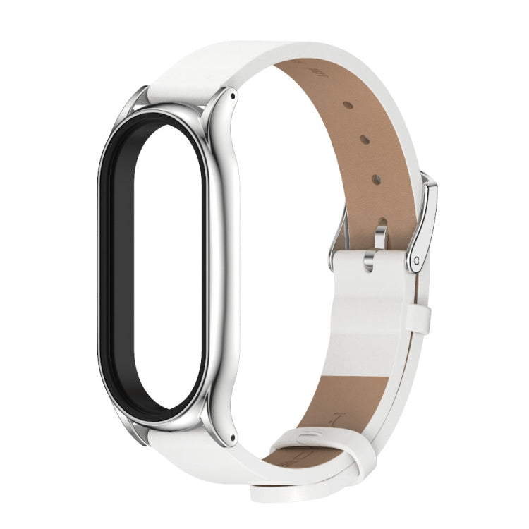 Cinturino per orologio in pelle microfibra con cassa in metallo MIJOBS Plus, For Xiaomi Mi Band 7 / 7 NFC