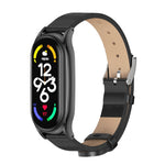 Cinturino per orologio in pelle microfibra con cassa in metallo MIJOBS Plus, For Xiaomi Mi Band 7 / 7 NFC