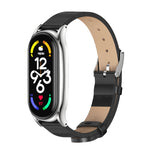 Cinturino per orologio in pelle microfibra con cassa in metallo MIJOBS Plus, For Xiaomi Mi Band 7 / 7 NFC