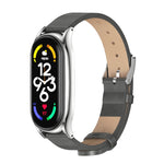 Cinturino per orologio in pelle microfibra con cassa in metallo MIJOBS Plus, For Xiaomi Mi Band 7 / 7 NFC